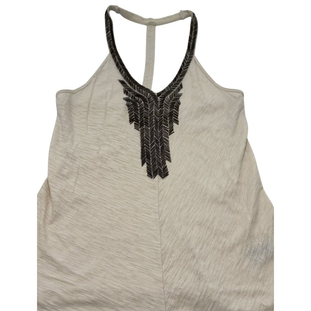 Ecote Size S Women Top With Black Embroidery & T-Back Design Casual100% Cotton